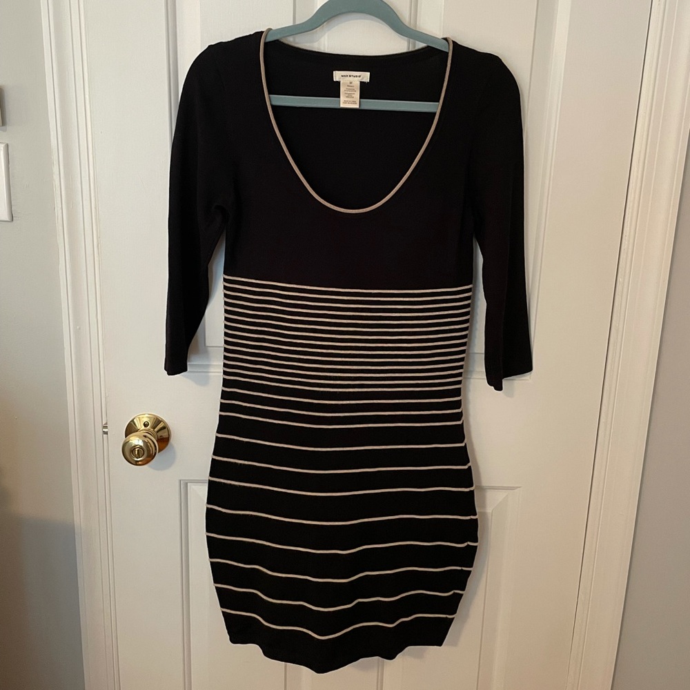 Max Studio Sweater Dress with 3/4 Sleeves